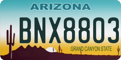 AZ license plate BNX8803
