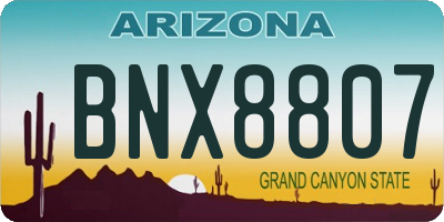 AZ license plate BNX8807