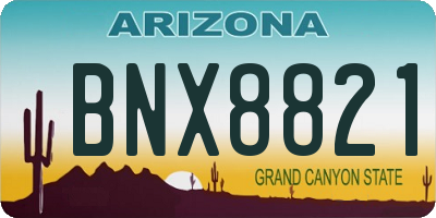 AZ license plate BNX8821