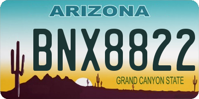 AZ license plate BNX8822