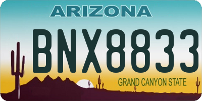 AZ license plate BNX8833