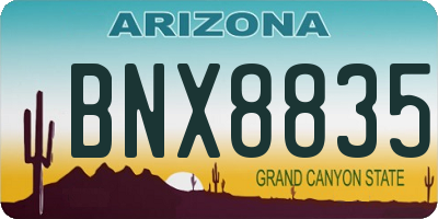 AZ license plate BNX8835