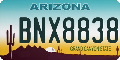 AZ license plate BNX8838