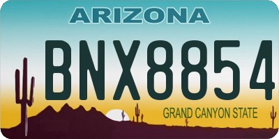 AZ license plate BNX8854