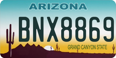 AZ license plate BNX8869