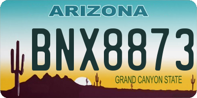 AZ license plate BNX8873