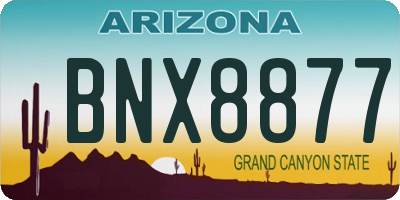AZ license plate BNX8877