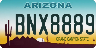 AZ license plate BNX8889