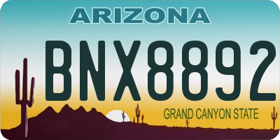 AZ license plate BNX8892