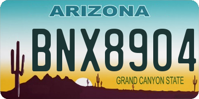 AZ license plate BNX8904