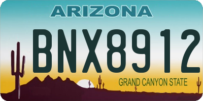AZ license plate BNX8912