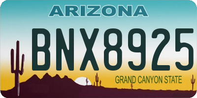 AZ license plate BNX8925