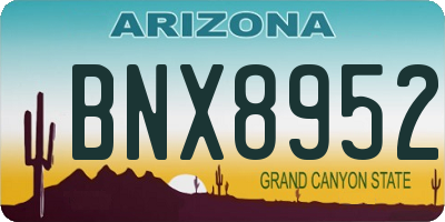AZ license plate BNX8952