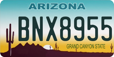 AZ license plate BNX8955