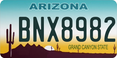 AZ license plate BNX8982