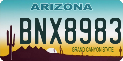 AZ license plate BNX8983