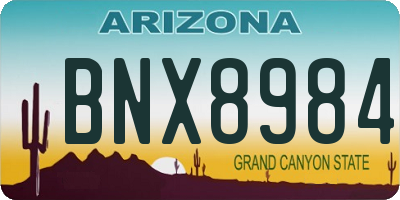 AZ license plate BNX8984