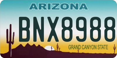 AZ license plate BNX8988