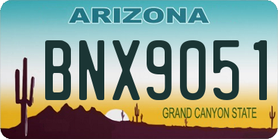 AZ license plate BNX9051