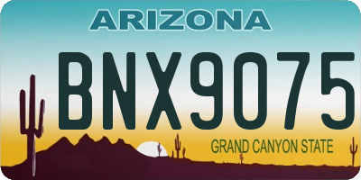 AZ license plate BNX9075