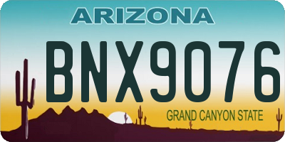 AZ license plate BNX9076