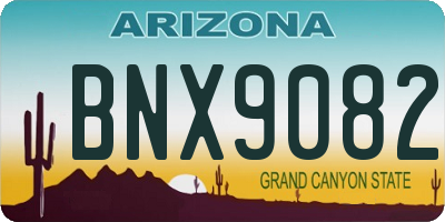 AZ license plate BNX9082
