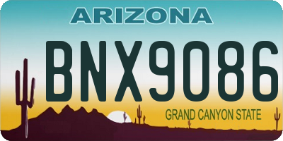 AZ license plate BNX9086