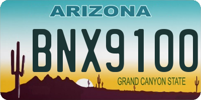 AZ license plate BNX9100