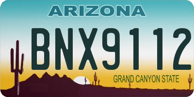 AZ license plate BNX9112