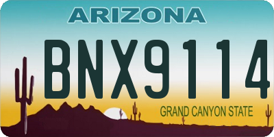 AZ license plate BNX9114