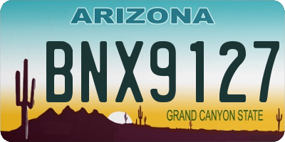AZ license plate BNX9127