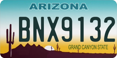 AZ license plate BNX9132