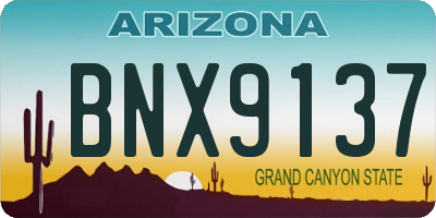 AZ license plate BNX9137