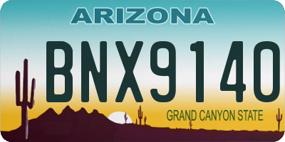 AZ license plate BNX9140