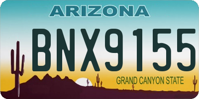 AZ license plate BNX9155