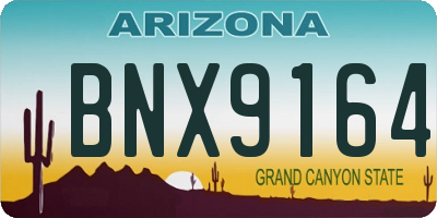 AZ license plate BNX9164