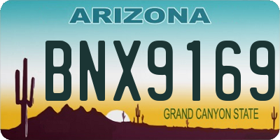 AZ license plate BNX9169