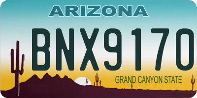 AZ license plate BNX9170