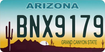 AZ license plate BNX9179