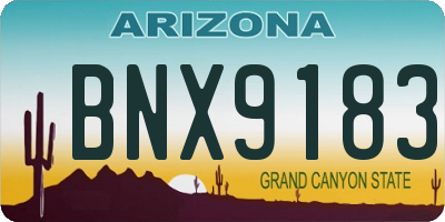 AZ license plate BNX9183
