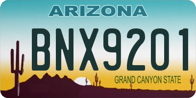 AZ license plate BNX9201