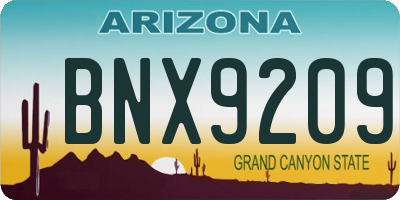 AZ license plate BNX9209
