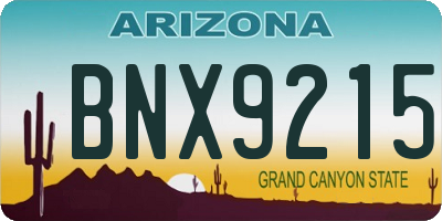 AZ license plate BNX9215