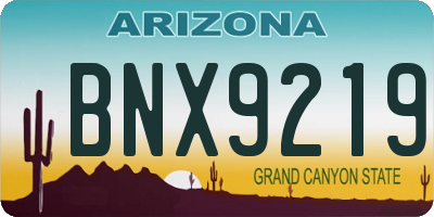 AZ license plate BNX9219