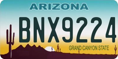 AZ license plate BNX9224
