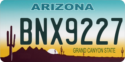 AZ license plate BNX9227