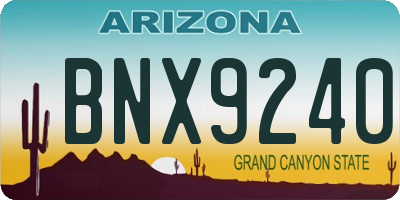 AZ license plate BNX9240