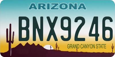 AZ license plate BNX9246