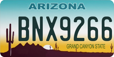 AZ license plate BNX9266