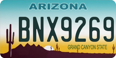 AZ license plate BNX9269